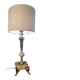 Onyx marble lamp 1970, new linen shade 53x23.