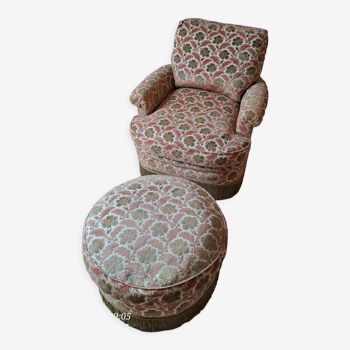 Armchair with ottoman