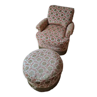 Armchair with ottoman