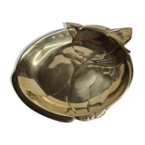 Empty solid brass cat-shaped pocket, 22 cm
