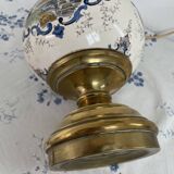 Antique lamp on earthenware vase attributed to Lunéville, monogram LN