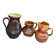 Trio de pichets en céramique émaillée vintage