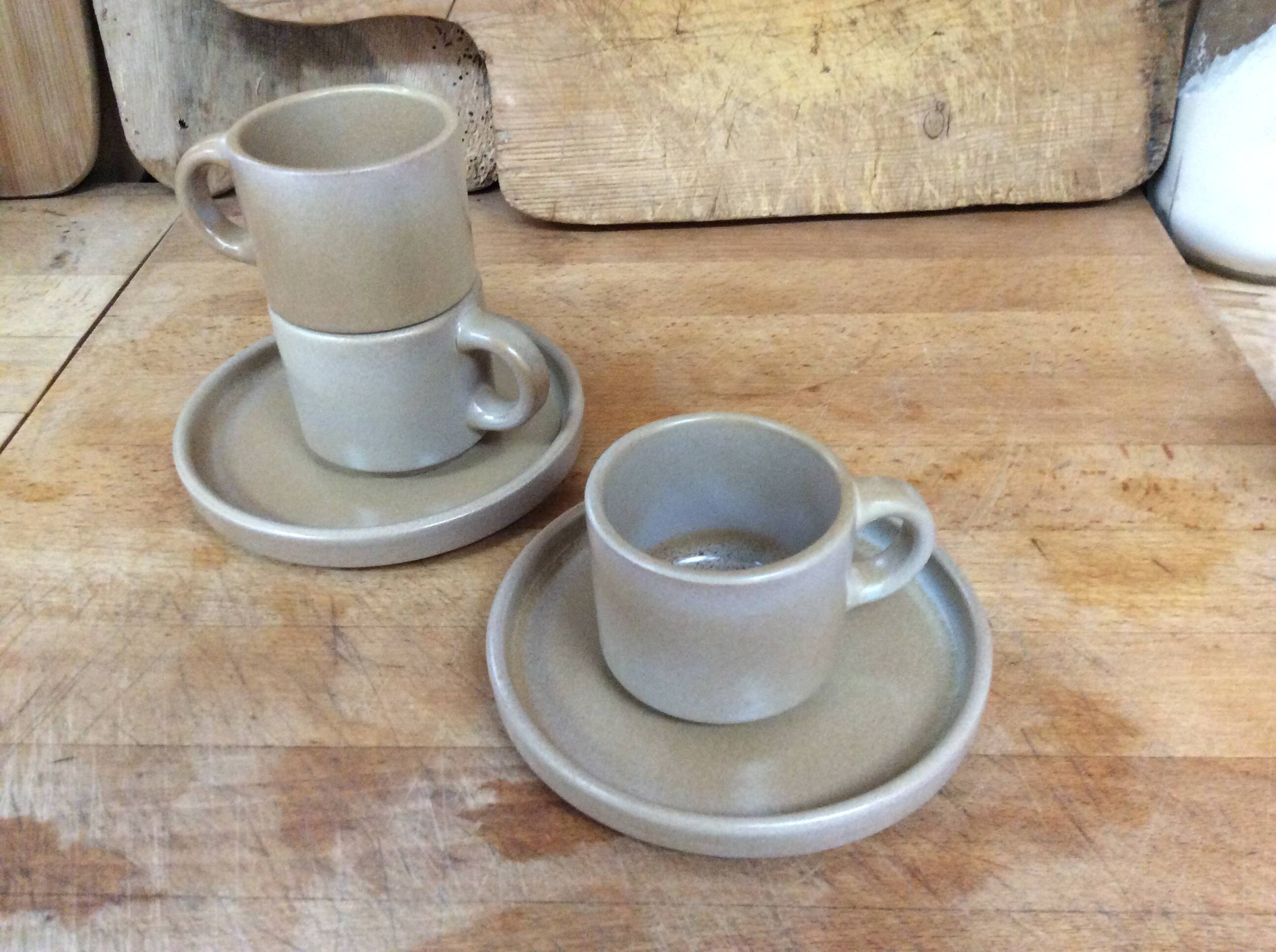 Stoneware coffee cups