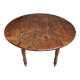 Table à abattants ancienne en chêne français, table à manger ronde, vers 1880–1920