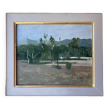 Painting HST/P Pierre Dominique GIESS (1943-2011) "Torre Lodones" Spain