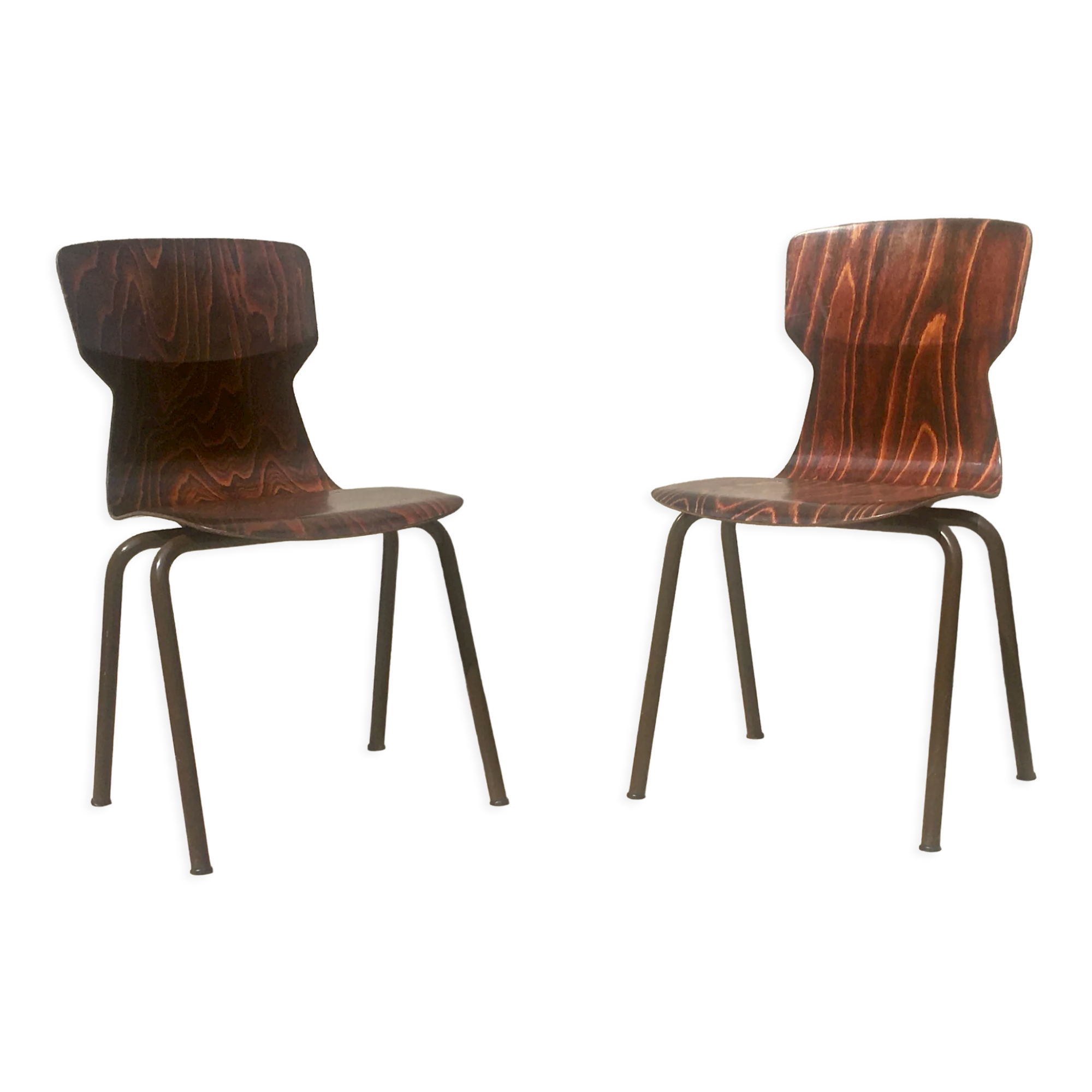 Set of 2 design and vintage chairs Eromes 60s