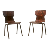 Set of 2 design and vintage chairs Eromes 60s