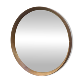 Scandinavian round mirror in teak