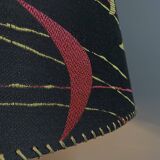 Danish Teak floor lamp with Black and Red , Yellow shade 1960s