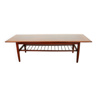 Table basse en palissandre et tubes de métal, deux niveaux, Danemark 1960.
