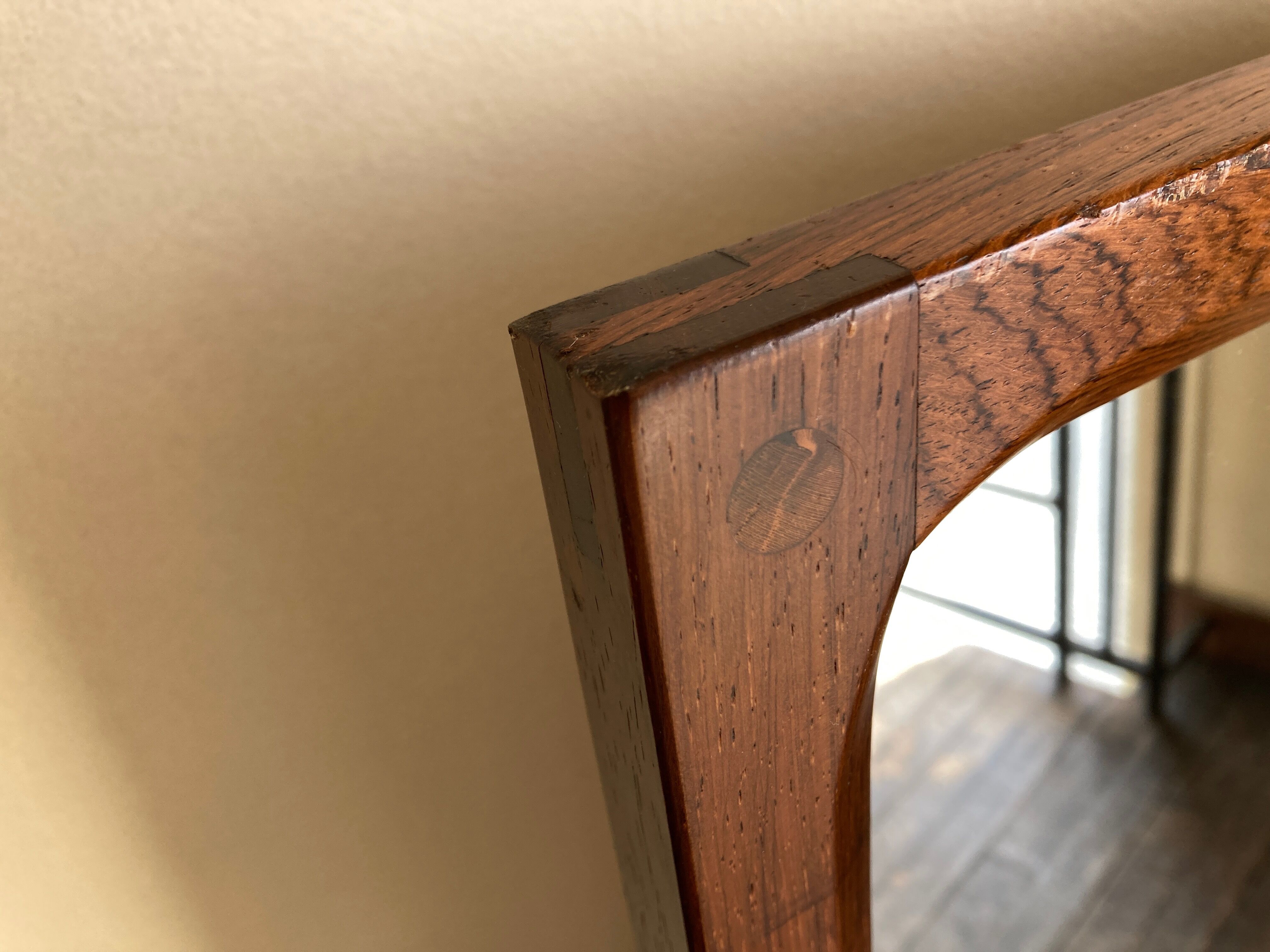 Scandinavian rosewood mirror Aksel Kjersgaard 166 for Möbel Odder 1960