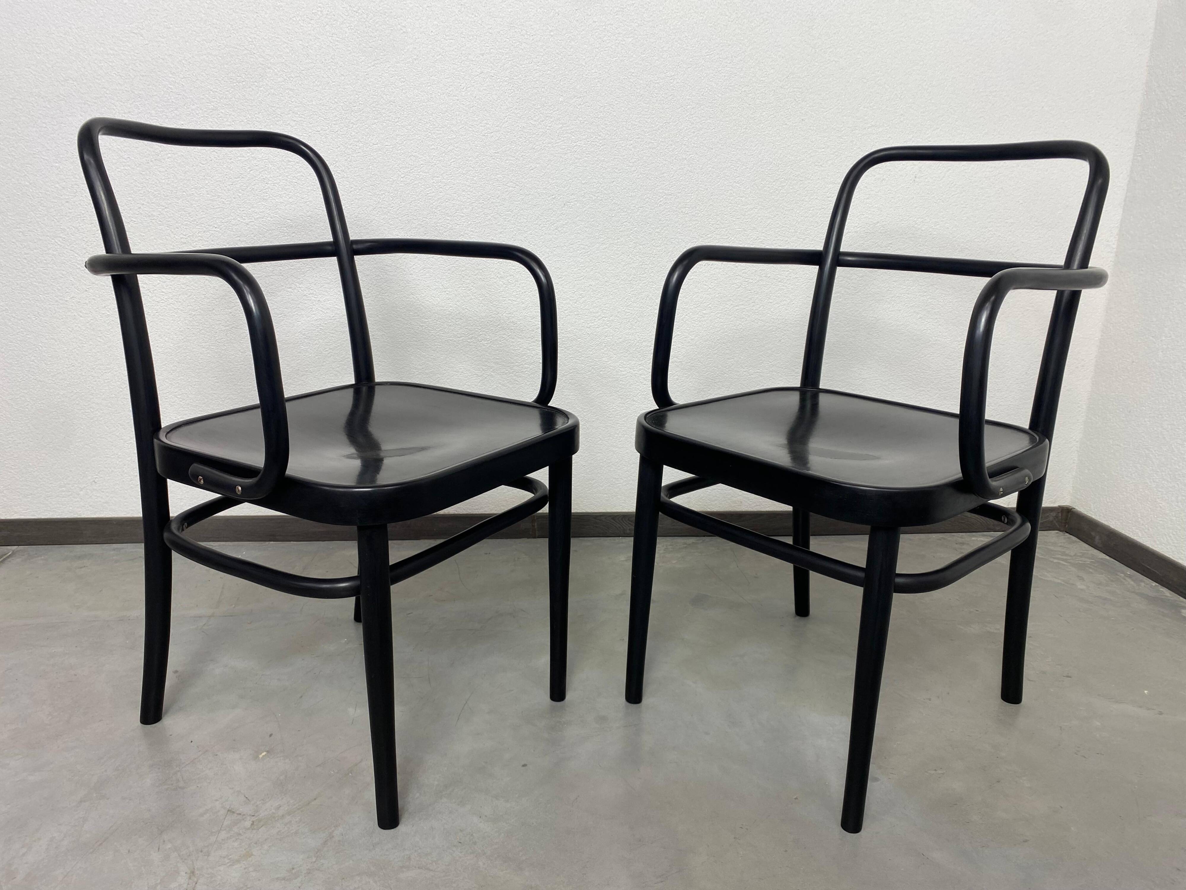 Art Deco armchairs no. A 64F by Adolf Gustav Schneck for Thonet Mundus