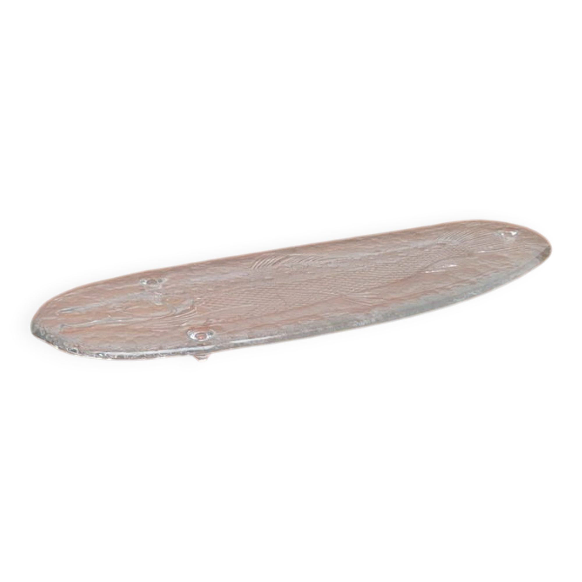 Large Vintage Glass Plate in the Shape of a Swedish Fish by Pukeberg Glass