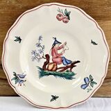 6 anciennes assiettes creuses à soupe decor au chinois Sarreguemines