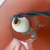 Old red enamelled industrial suspension 30 cm