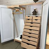 Wardrobe with two wardrobe compartments and drawers