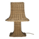 Lampe de table champignon "Pagode" en osier et rotin, Pays-Bas 1980