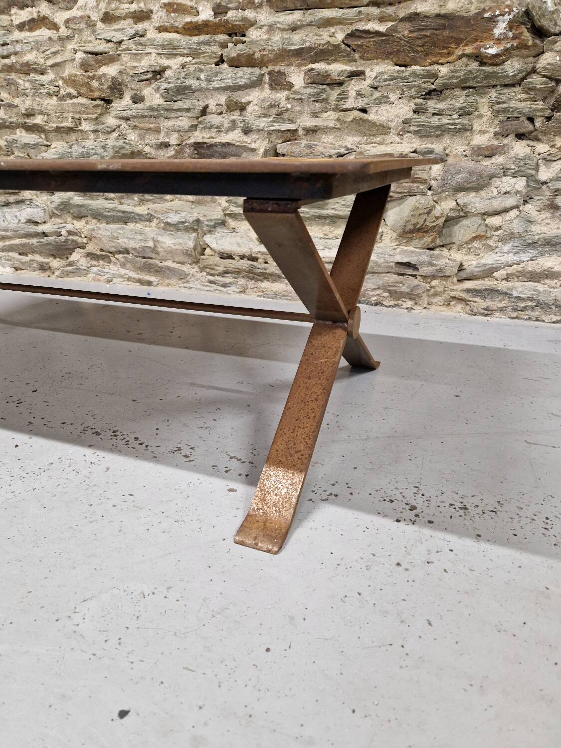 Ceramic and metal coffee table from the 60s Vallauris style