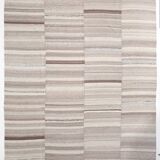 Large Brown Beige Turkish Kilim Rug, 313x374Cm