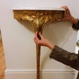 Antique gilded console table rococo style first half of 1900s