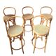 Set di 5 Sgabelli Thonet Style in Legno Curvato e Paglia di Vienna '70