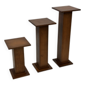 Lot de 3 supports à plantes en bois vintage
