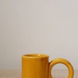 Handmade Mustard Yellow Round Handled Coffee Cup