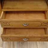 Large Art Deco bedside table in light oak