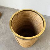 Porte parapluie ou corbeille en rotin, 1970, Italie