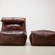 Early Bambole Lounge Chair + Ottoman by Mario Bellini for C&B Italia 1972