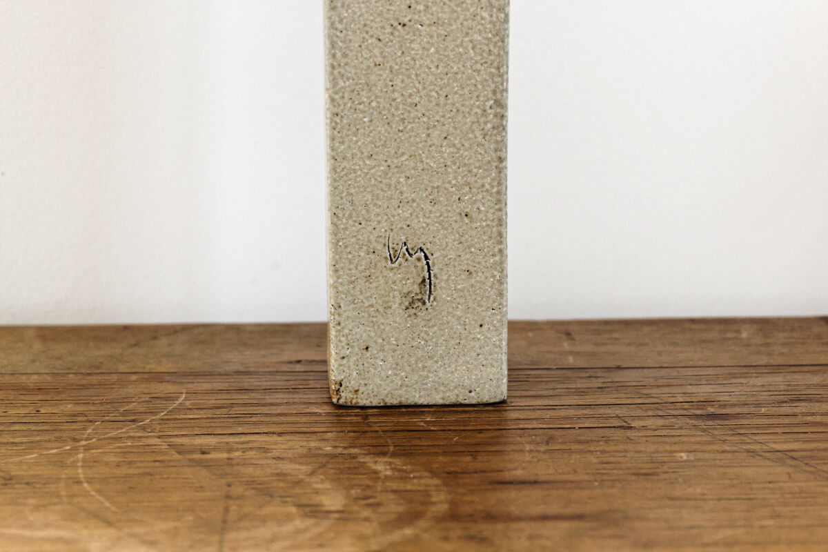 Vintage vase in sandstone, signed