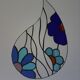 Vitrail décoratif “Goutte d’eau” – Verre coloré fait main, 40 × 40 cm