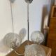 70s glass globe and metal pendant light