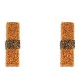 Pair of "Honey" wall lights in amazonite and amber. Contemporary work.