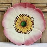 4 plates slip eglantine Massier Vallauris