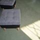Mid-century modern ottomans in grey and black, 1950s, set of 2