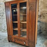 Solid oak display cabinet – Art Deco style – 1920s – Modular shelves