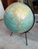 Old terrestrial globe world map Taride metal feet