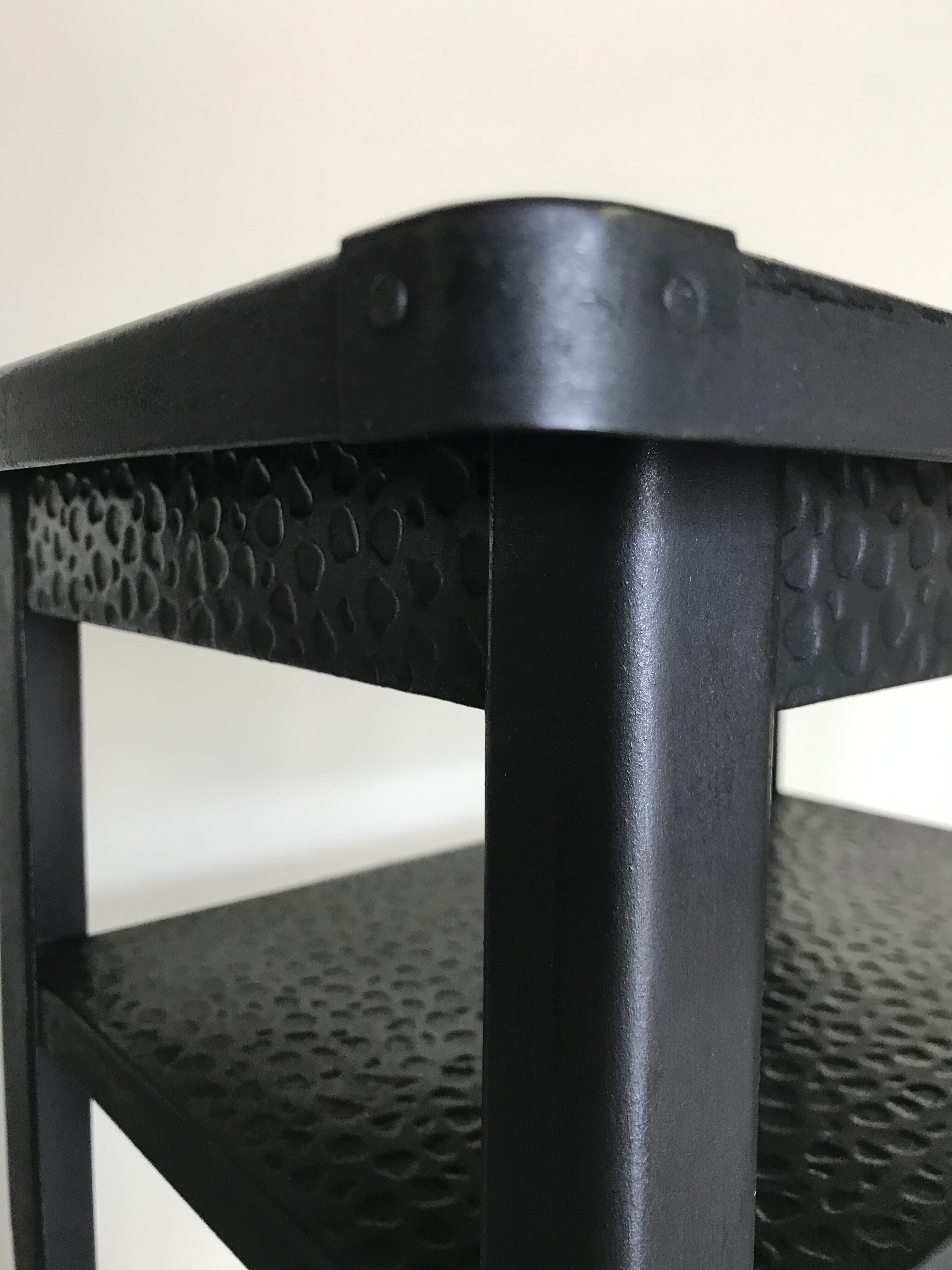 Console table riveted metal 1940 industrial