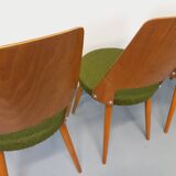Set of 4 vintage Baumann Mondor chairs in terry cloth wood