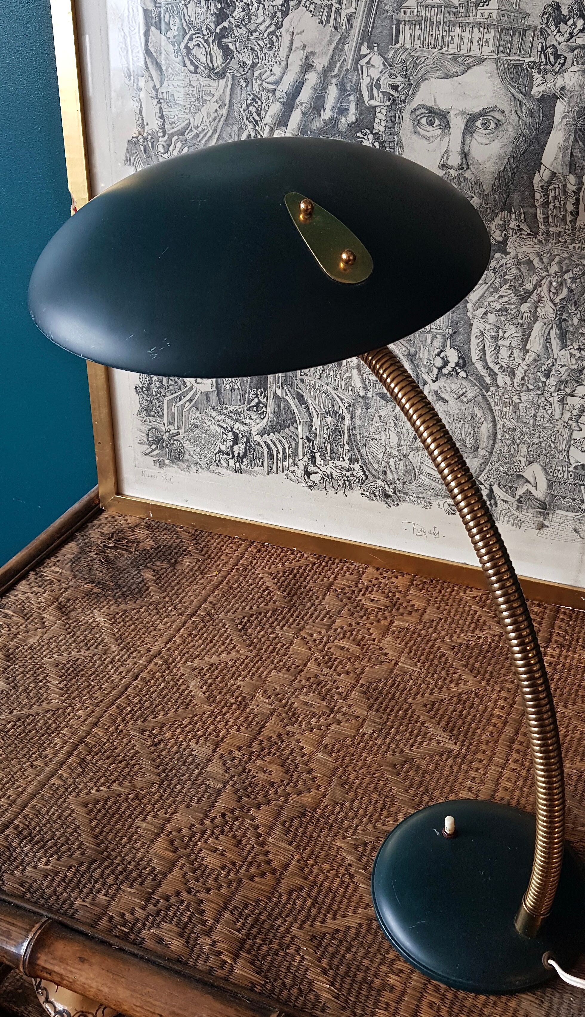 Bauhaus Office lamp green years 60 Philips