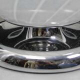 Mid Century Swirl Murano Table Ball Lamp with Chrome base