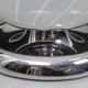 Mid Century Swirl Murano Table Ball Lamp with Chrome base