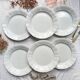 12 Vintage Terre de Fer White Plates + Small Gold White Porcelain Plates LIMOGES
