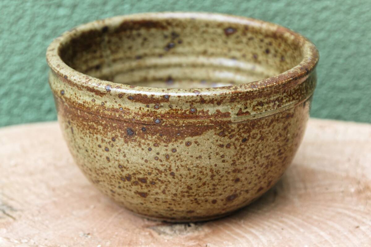 Pyrite stoneware bowl signed Baudard