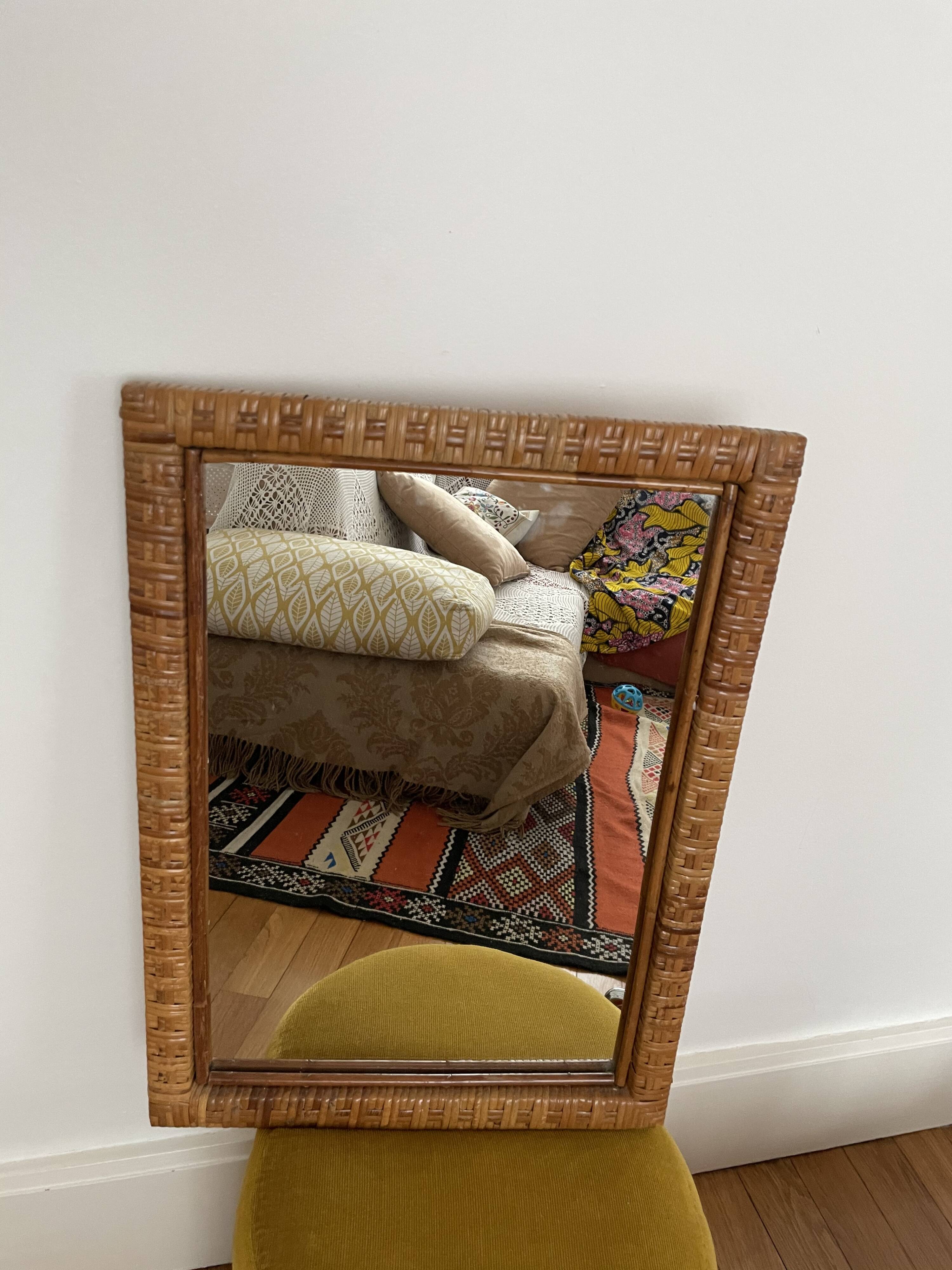 Rattan mirror year 70