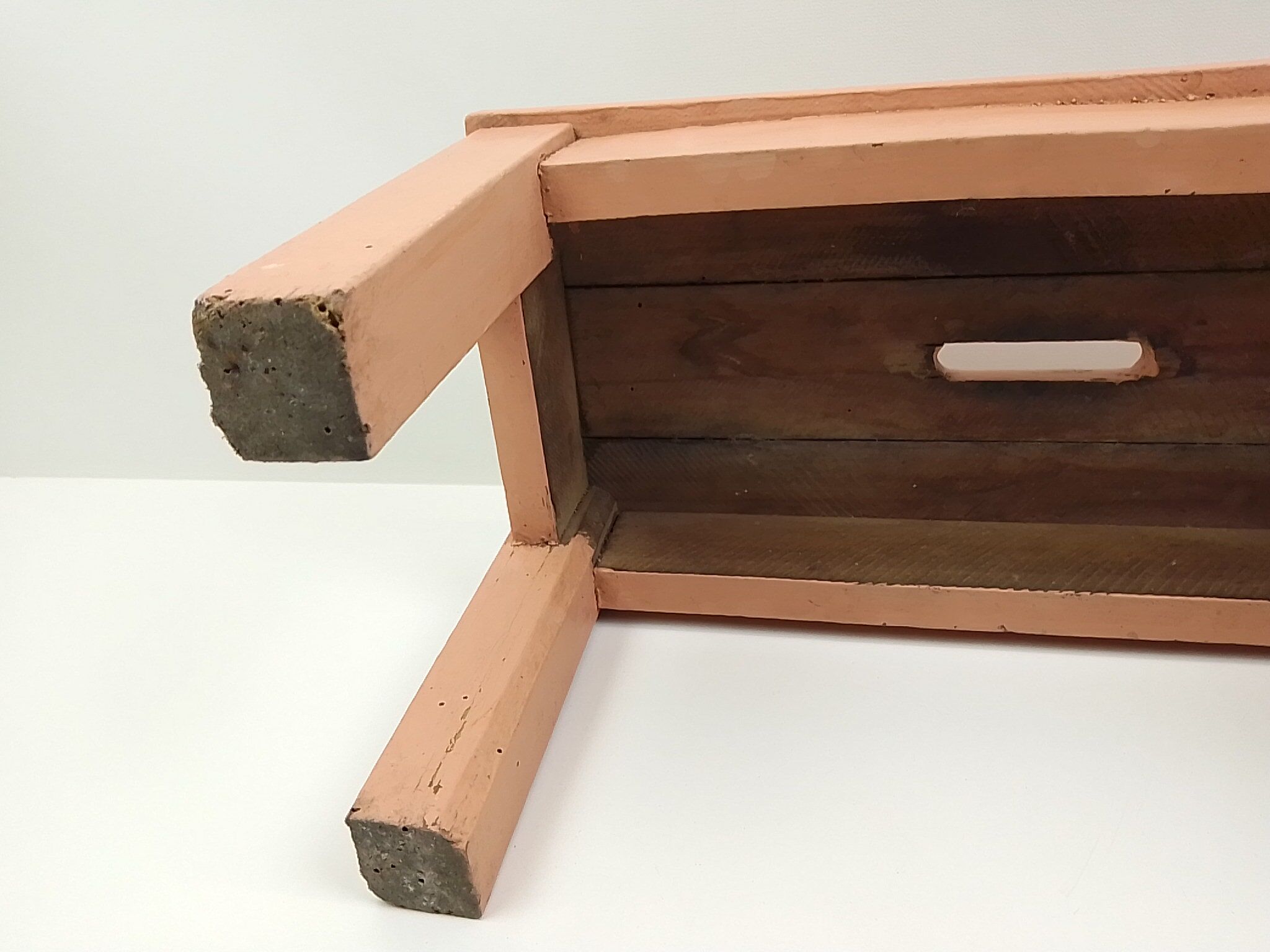 Rectangular wooden step painted pink