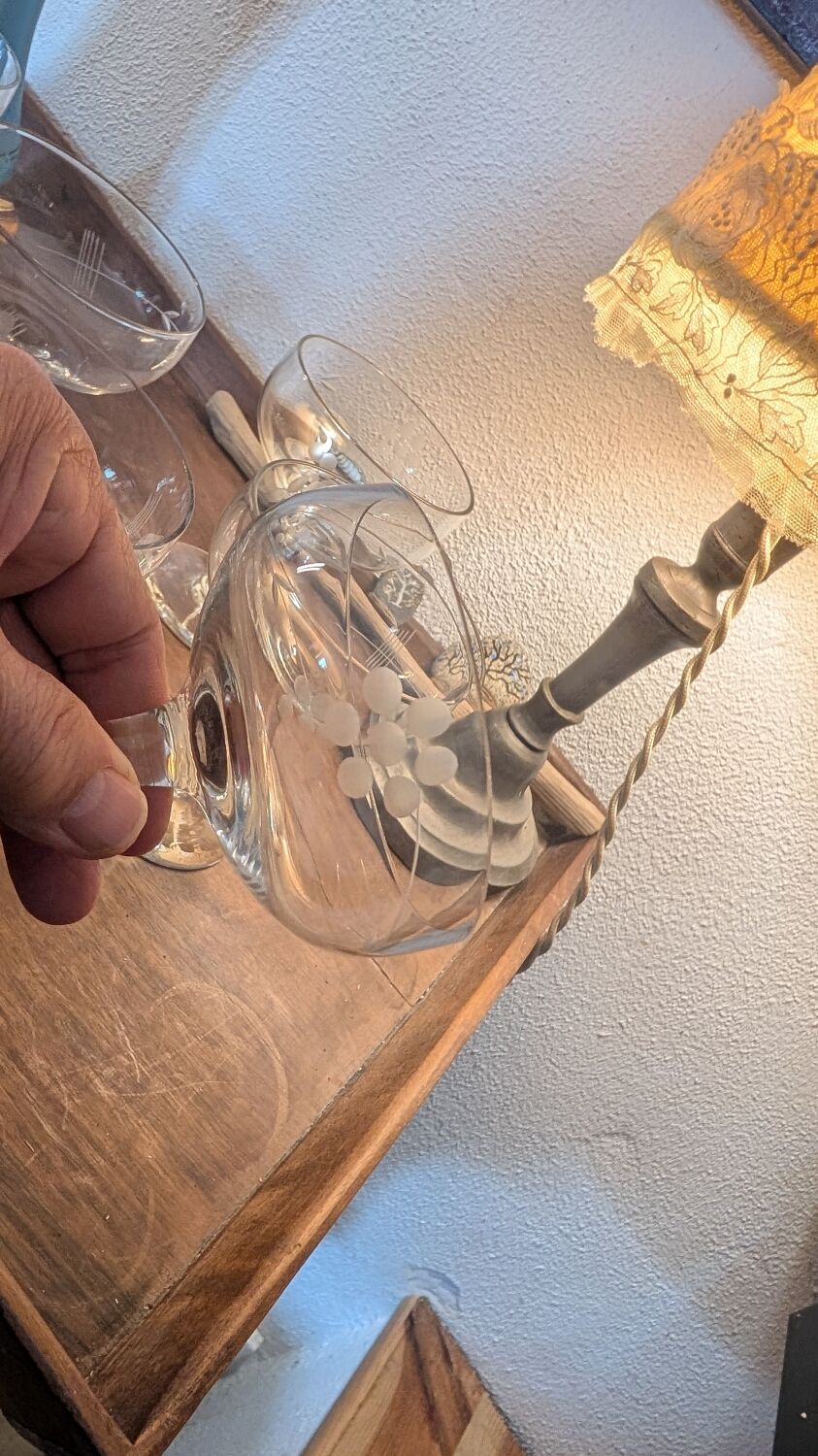 Coupes en verre ciselé années 50