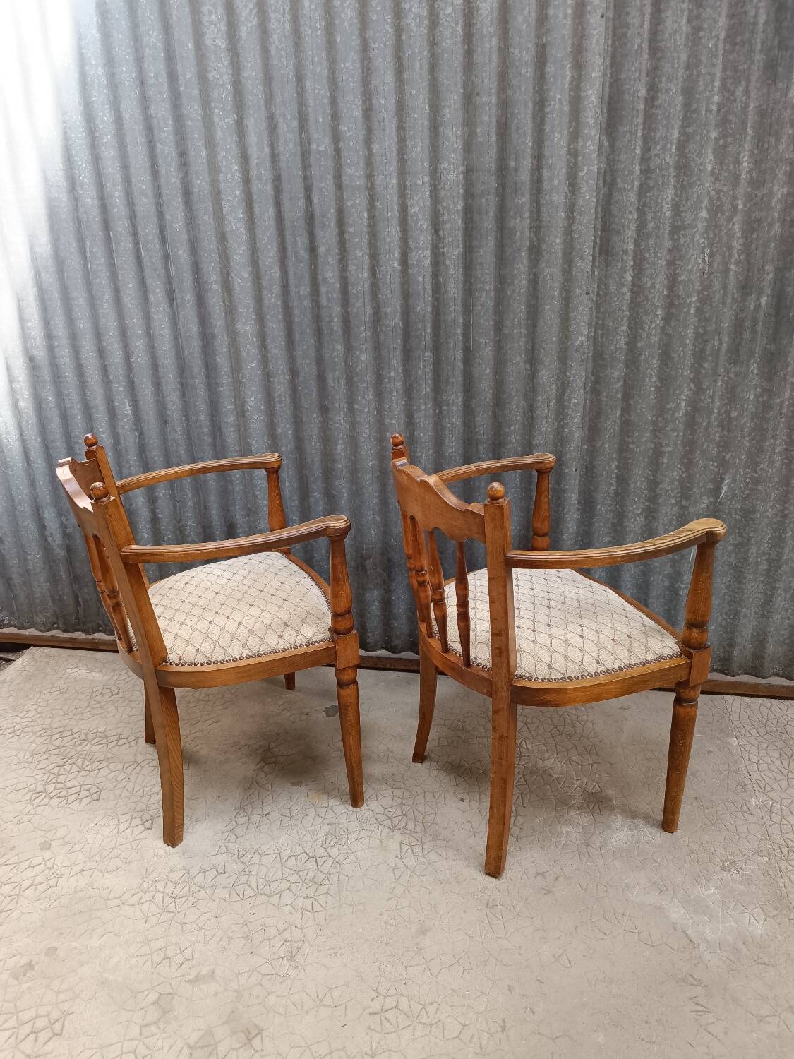 Pair of upholstered armchairs