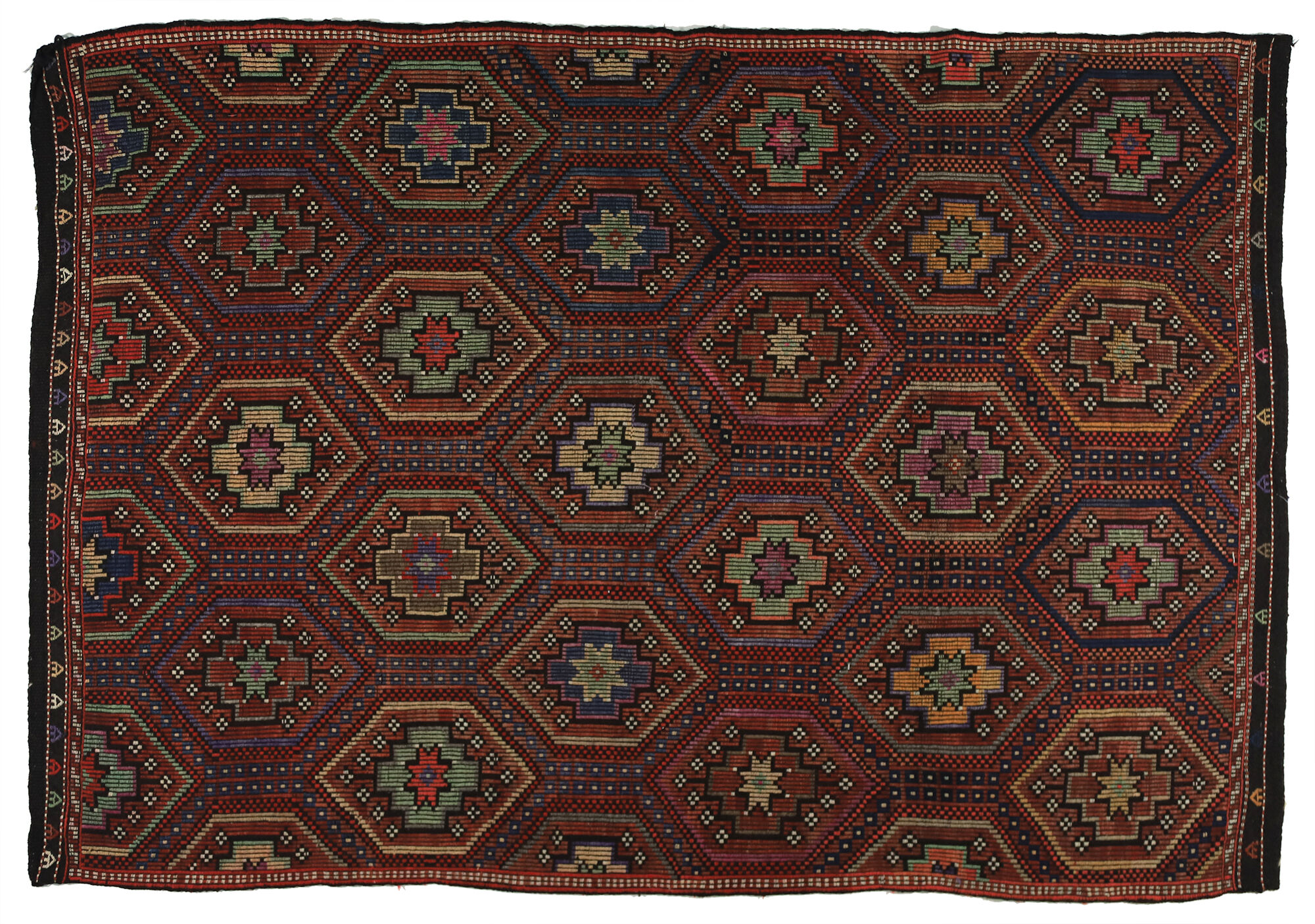 Anatolian handmade kilim rug 291 cm x 193 cm